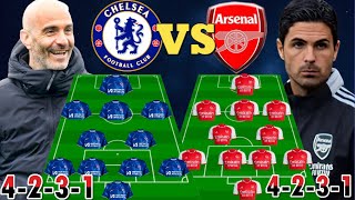 DERBY New CHELSEA Vs ARSENAL Potential Line up in EPL Mikel Arteta 4231 Vs Enzo Maresca 4231 [upl. by Trip]