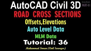 How to Draw Road Cross Sections With Offsets amp Elevation Data in AutoCAD Civil 3D Part 0136 [upl. by Airetas127]