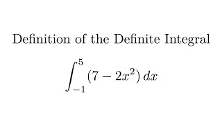 Definite Integral Example Using Riemann Definition [upl. by Rovner]