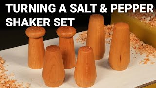 Turning a Salt and Pepper Shaker Set  Woodturning Demo [upl. by Ruel]