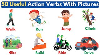 Action Verbs Vocabulary  50 Action Words  Action Verbs Vocabulary in English With Pictures [upl. by Mccollum]