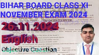 26112024 Bihar board November Exam class 11th Class 11 English question paper monthly exam Nov [upl. by Jenelle308]