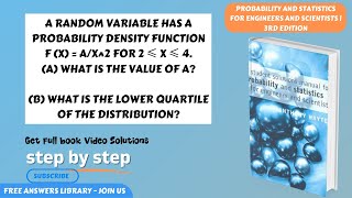 A random variable has a probability density function f x  Ax2 for 2 ≤ x ≤ 4CH 29 problem 23 [upl. by Iruy385]