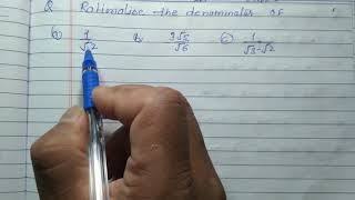 Rationalise the denominator of the following  Class 8 [upl. by Swiercz]