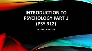 Introduction to psychology part 1 Nature and Application of psychology in urdu Dear Knowledge [upl. by Fogel807]