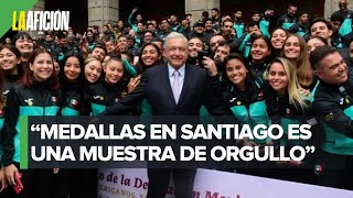 AMLO celebra a medallistas militares en Juegos Panamericanos [upl. by Antrim]