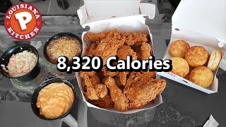 Popeyes 16pc Family Meal Challenge 8000 Calories [upl. by Arzed]