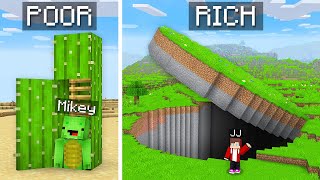 Mikey POOR Secret Base vs JJ RICH Secret House Battle in Minecraft  Maizen [upl. by Willett467]