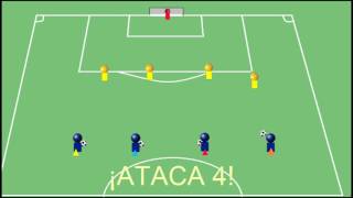 Ejercicio táctico defensivo fútbol base [upl. by Olli]