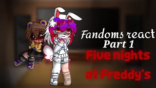 Fandoms react  Part 1 Five Nights at Freddys  Thx 4 1k omg  Ive died tbh [upl. by Alleinad]