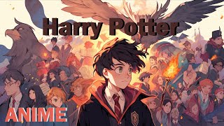 Harry Potter  Anime style  AI Art Content [upl. by Ahseal]