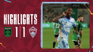 HIGHLIGHTS Kévin Cabral scores his first Colorado goal to give the Rapids a point in Austin [upl. by Korrie]