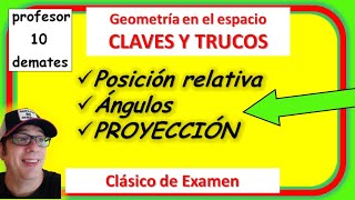 GEOMETRÍA 2º BACHILLERATO Ejercicios resueltos de examen  proyección ortogonal [upl. by Erminie907]