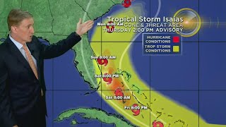 Tracking Tropical Storm Isaias 73020 3PM [upl. by Morry]