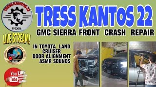 GMC SIERRA FRONT CRASH REPAIR IN TOYOTA LAND CRUISER ALIGNMENT DOOR  ASMR SOUNDS [upl. by Delila737]