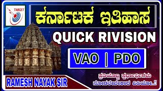 Complete Karnataka History Quick Rivision  ಸಂಪೂರ್ಣ ಕರ್ನಾಟಕ ಇತಿಹಾಸ  RAMESH NAYAKA SIR  VAO PDO KAS [upl. by Ardnasela]