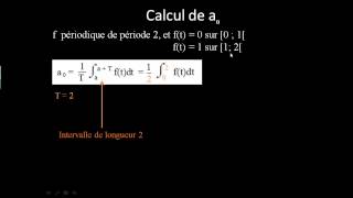 Exemple avec une fonction T périodique  b calcul du coefficient de Fourier a0 [upl. by Ecela130]