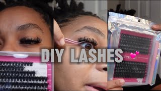 DIY How To Do Your Own Cluster Lashes [upl. by Ganny830]