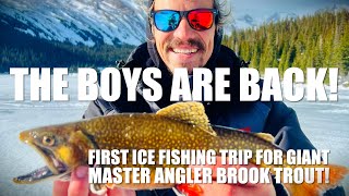 The Boys Are Back First Ice Fishing Trip for Colorado Master Angler Brook Trout 75  Fish Day [upl. by Eitsyrhc]