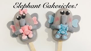 Elephant Cakesicles  Baby Shower Cakesicles [upl. by Ynot494]