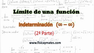 Indeterminación infinito menos infinito 2  Límite de una función [upl. by Oregolac]