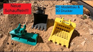 RC Volvo E598 Excavator 116  Shovel upgrade Make your own excavator bucket with 3D printer [upl. by Ayamahs]