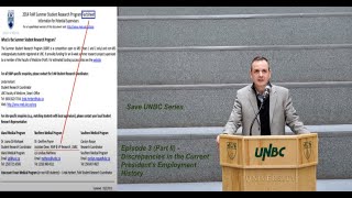 Save UNBC 03 Part II  Discrepancies in the Current Presidents Employment History [upl. by Eelak]