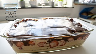 Schichtkuchen ohne Backen mit Erdbeeren und Butterkeksen  Olga Kocht  No Bake [upl. by Akcira330]