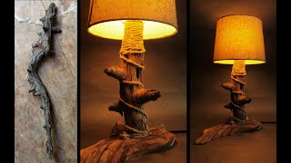 Night Lamp  Old DriftWood  DIY Reclaimed Wood Vintage LAMP Part 2 [upl. by Inatsed819]