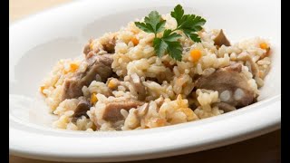 Receta de arroz meloso de cerdo y setas  Karlos Arguiñano [upl. by Nerty]