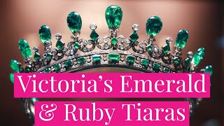 Christmas Tiaras Queen Victorias Emerald and Diamond Tiara and the Oriental Circlet Ruby Tiara [upl. by Nelhsa]