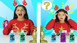 TWIN TELEPATHY Slime Challenge 3 Color Slime Sis vs Sis [upl. by Deuno]