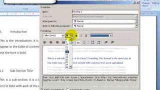 MS Word 2007 Structuring thesis using styles and table of contents [upl. by Wellington869]