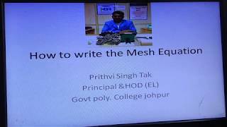 ELEF 202 How to write Mesh equation by P S Tak GPC Jodhpur [upl. by Sitruk]