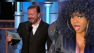 FIRST TIME REACTING TO  RICKY GERVAIS quotBRUTALLY CALLS OUT EVERYONE AT THE GOLDEN GLOBESquot REACTION [upl. by Lukin]