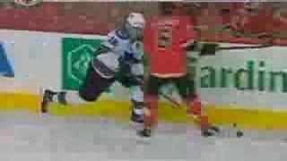 Flames Cory Sarich destroys Partick Marleau Better version [upl. by Lehsar]