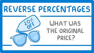 GCSE Maths  Reverse Percentages  Calculating The Cost Before The Discount 96 [upl. by Inaej]