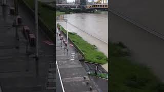 Keelung River in Taipei bursting its banks during Typhoon Krathon [upl. by Ziagos347]