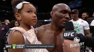 UFC 235 Kamaru Usman and Tyron Woodley Octagon Interview [upl. by Kayla]