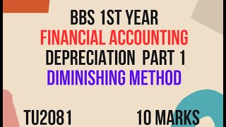 BBS 1st YEAR account chapter 9 depreciation [upl. by Barnie]