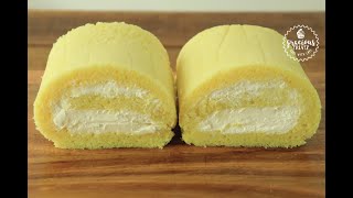 Ultimate Eggless Vanilla Swiss Roll Recipe [upl. by Anauqahs]