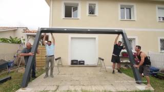 Installer une pergola bioclimatique sur 4 poteaux pose libre [upl. by Eibrad]