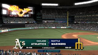 Oakland Athletics 51108  Seattle Mariners 13029  RS 160  MLB The Show 24 Gameplay [upl. by Kin788]