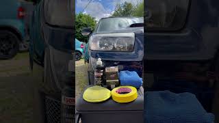 Subaru Forester Sti Headlight restore using Sonax profiline headlight polish and UV Protect [upl. by Marieann735]