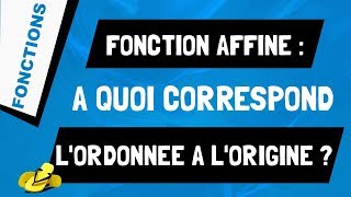 A quoi correspond lordonnée à lorigine dune fonction affine [upl. by Ainslee]