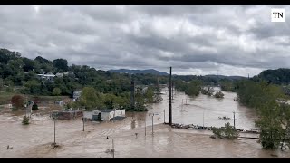 Catastrophic flooding in Asheville NC Erwin and Newport TN part of Hurricane Helene aftermath [upl. by Atineb]