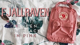 Pink Fjallraven Mini Kanken Backpack Unboxing [upl. by Eanahs]