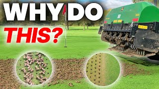 GOLF GREEN AERATION  A GOLFERS NIGHTMARE 😱 [upl. by Arakat670]