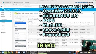 OpenWrt Daloradius Hotspot Voucher V2  Fw 22033 Daloradius V20 PHP8  Intro [upl. by Ylrebnik]