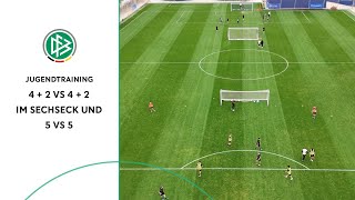 Mehrere Felder 4  2 vs 4  2 im Sechseck und 5 vs 5 mit Torhütern [upl. by Glyn]